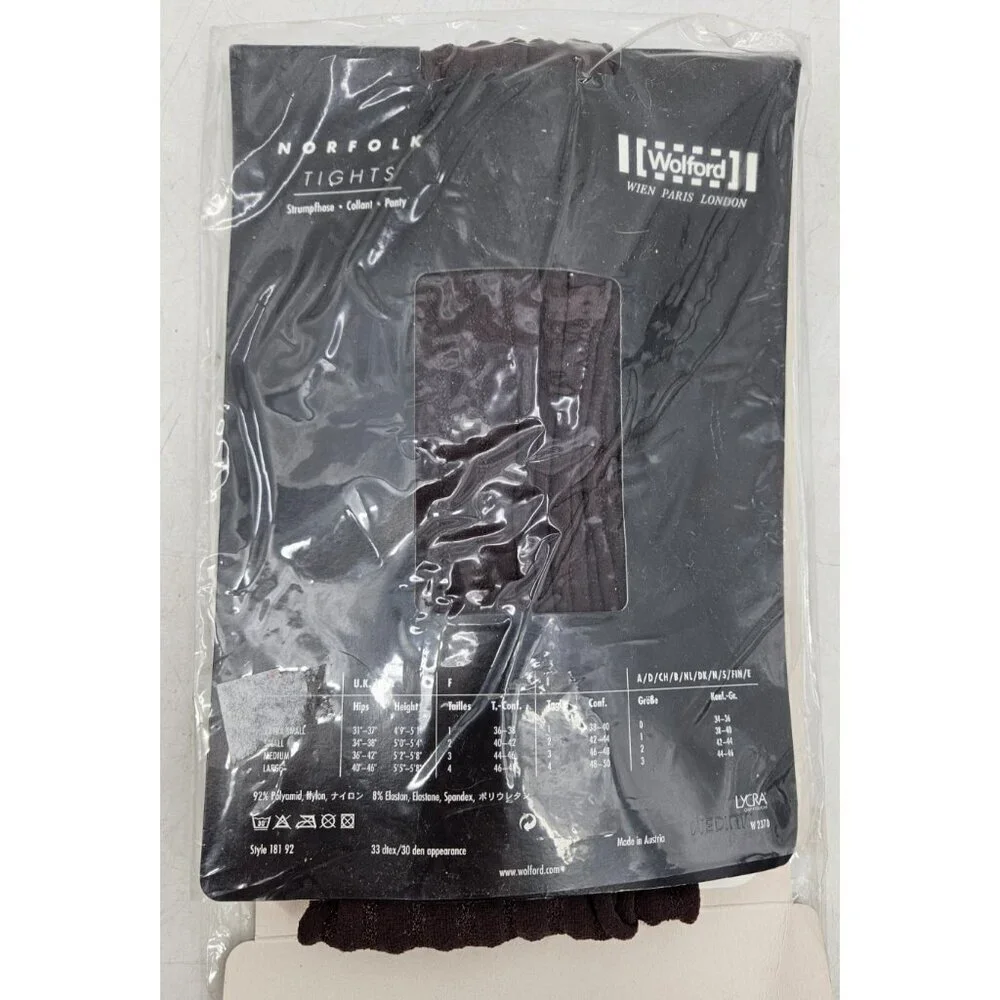 New Wolford Norfolk Tights Womens M Macaron Brown Striped